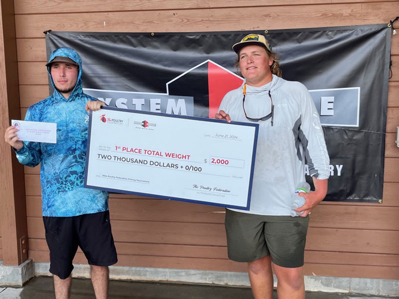 2024 Poultry Festival Bass Tournament First Place Total Weight Winners
