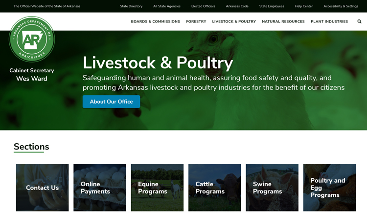 Arkansas Department of Agriculture Launches New Website